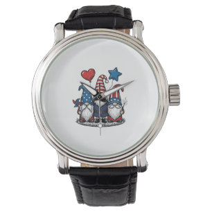 Patriotic Gnome Vintage Engraving Vector Design_1 Watch