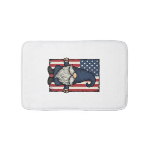 Patriotic Gnome Vintage Flag Shirt Design_1 Bath Mat