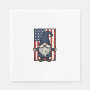 Patriotic Gnome Vintage Flag Shirt Design_1 Napkin
