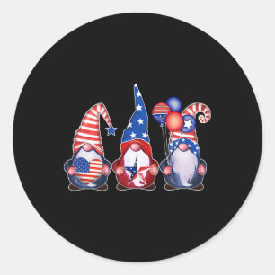 Patriotic Gnomes 4th Of July Independence Day Wome Classic Round Sticker