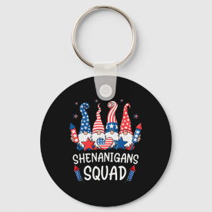 Patriotic Gnomes 4th Of July Shirt Funny Shenaniga Key Ring