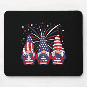 Patriotic Gnomes 4th Of July Usa Men Women Kids Mouse Pad