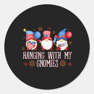 Patriotic Gnomes For 4th Of July Hanging With My G Classic Round Sticker