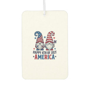 Patriotic Gnomes Happy 4th of July America Shirt_1 Car Air Freshener