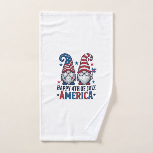 Patriotic Gnomes Happy 4th of July America Shirt_1 Hand Towel