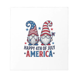 Patriotic Gnomes Happy 4th of July America Shirt_1 Notepad