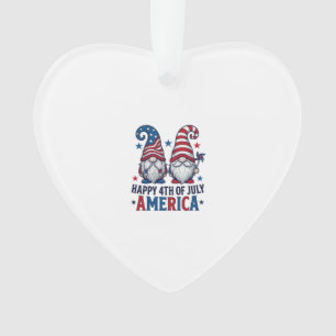 Patriotic Gnomes Happy 4th of July America Shirt_1 Ornament