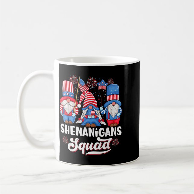 Patriotic Gnomes Shenanigans Squad Usa Coffee Mug (Left)