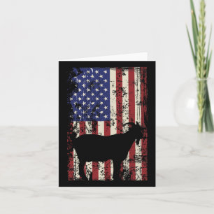Patriotic Goat 4th Of July American Flag  Card