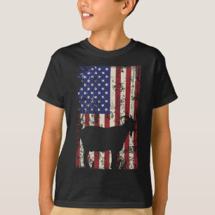 Patriotic Goat 4th Of July American Flag T-Shirt