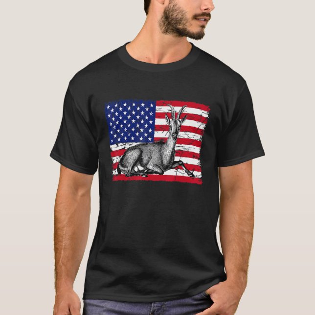 Patriotic Goat 4th Of July Boys  Goat Americaaa T-Shirt (Front)