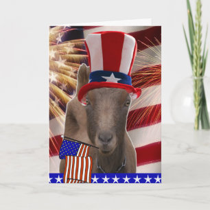 PATRIOTIC GOAT 4th OF JULY GIFTS Card