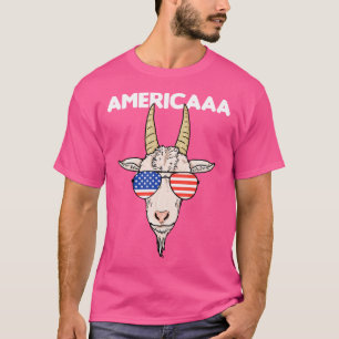 Patriotic Goat 4Th Of July Men Boys Funny Goat Ame T-Shirt
