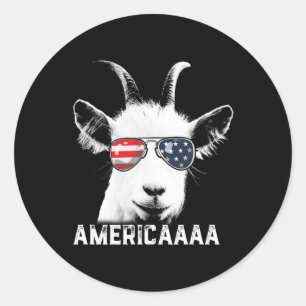 Patriotic Goat 4th Of July T Shirt Boys Funny Goat Classic Round Sticker