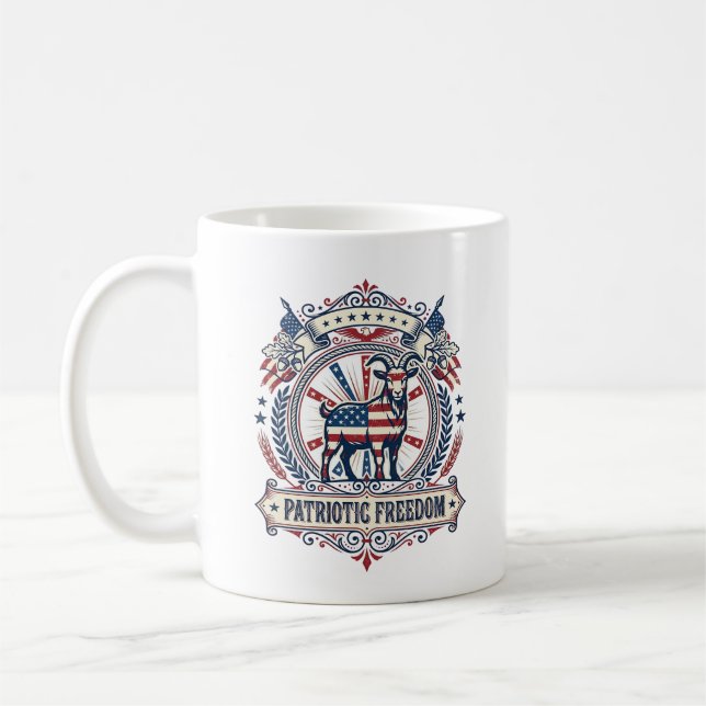 Patriotic Goat Farm Vector Graphic Tee_1 Coffee Mug (Left)