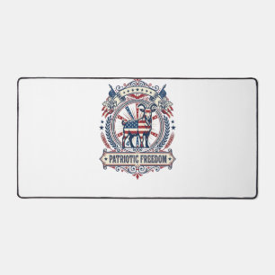 Patriotic Goat Farm Vector Graphic Tee_1 Desk Mat