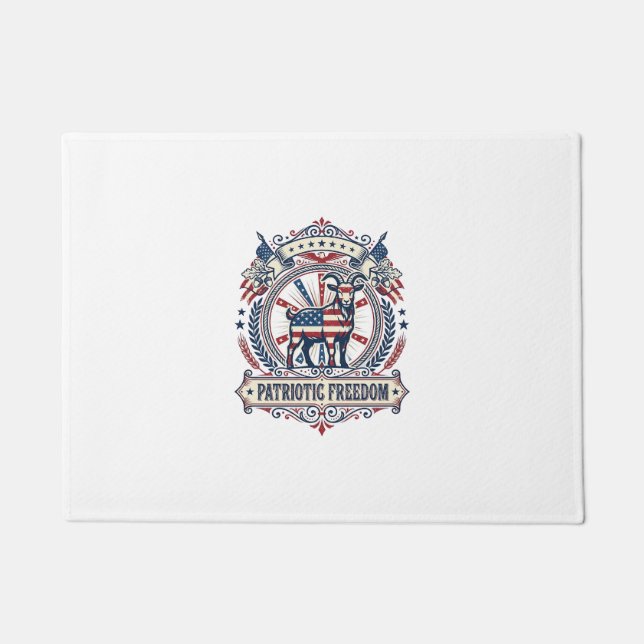 Patriotic Goat Farm Vector Graphic Tee_1 Doormat (Front)