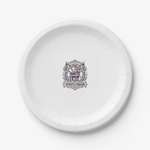 Patriotic Goat Farm Vector Graphic Tee_1 Paper Plate