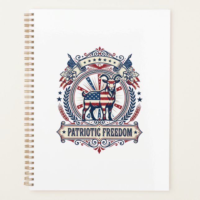 Patriotic Goat Farm Vector Graphic Tee_1 Planner (Front)