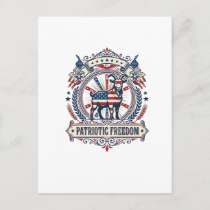 Patriotic Goat Farm Vector Graphic Tee_1 Postcard