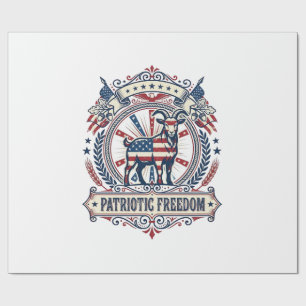 Patriotic Goat Farm Vector Graphic Tee_1 Wrapping Paper