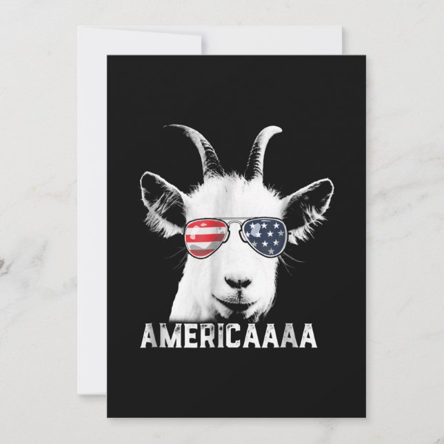 Patriotic Goat Funny Goat America Save The Date (Front)
