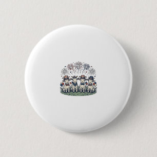 Patriotic Goats Fireworks Vintage Shirt Design_1 6 Cm Round Badge