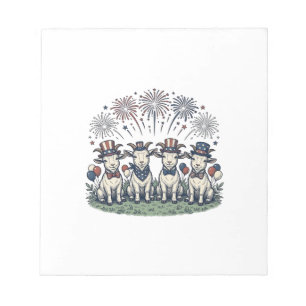 Patriotic Goats Fireworks Vintage Shirt Design_1 Notepad