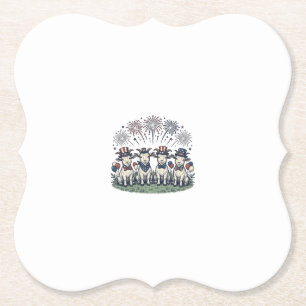 Patriotic Goats Fireworks Vintage Shirt Design_1 Paper Coaster