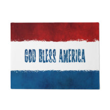 Patriotic God Bless America Door Mat