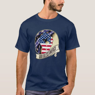 Patriotic GOD BLESS AMERICA Flag T-Shirt