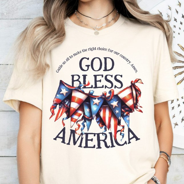 Patriotic God Bless America. Voters Prayer Bunting T-Shirt (Creator Uploaded)