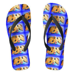 patriotic gold eagles blue jandals