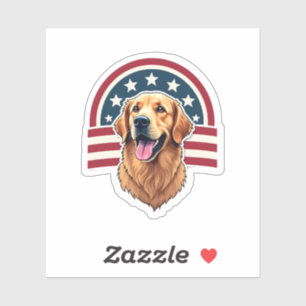 Patriotic Golden Retriever Arc Layout Shirt 2