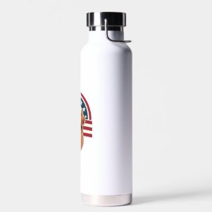 Patriotic Golden Retriever Arc Layout Shirt 2 Water Bottle