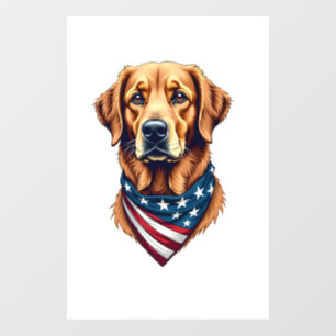 Patriotic Golden Retriever Bandana Vintage Tee