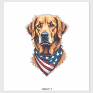 Patriotic Golden Retriever Bandanna Vintage Tee