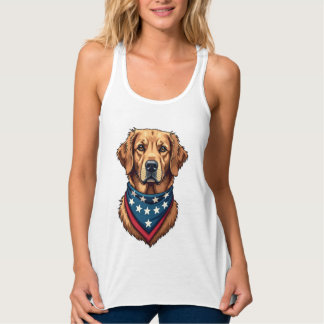 Patriotic Golden Retriever Bandanna Vintage Tee 4