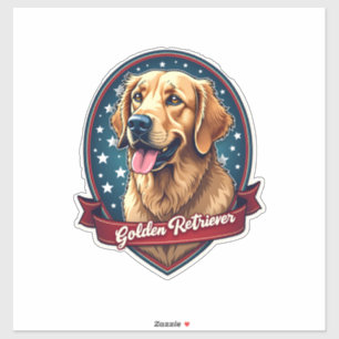 Patriotic Golden Retriever Crest Vintage Tee 2