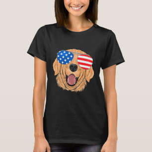 Patriotic Golden Retriever Dog 4th Of July Gift T-Shirt