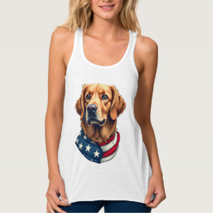 Patriotic Golden Retriever Face Vintage Shirt