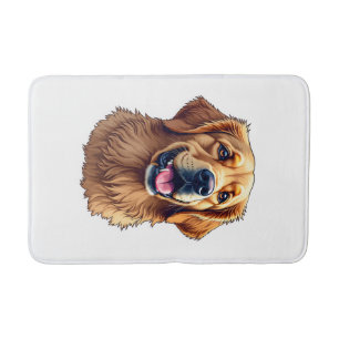 Patriotic Golden Retriever Face Vintage Shirt 4 Bath Mat