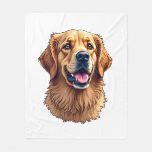 Patriotic Golden Retriever Face Vintage Shirt 4 Fleece Blanket