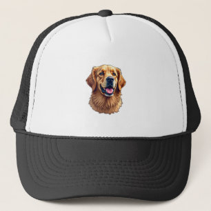 Patriotic Golden Retriever Face Vintage Shirt 4 Trucker Hat