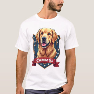 Patriotic Golden Retriever Family Crest Shirt
