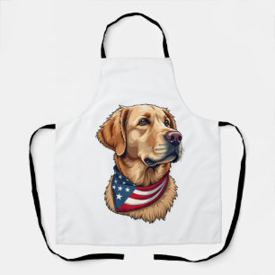 Patriotic Golden Retriever Head Vintage Shirt 4 Apron