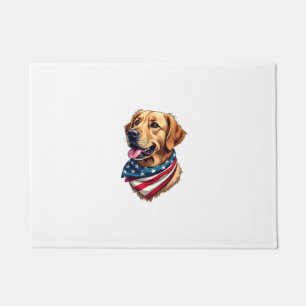 Patriotic Golden Retriever Head Vintage Shirt Doormat