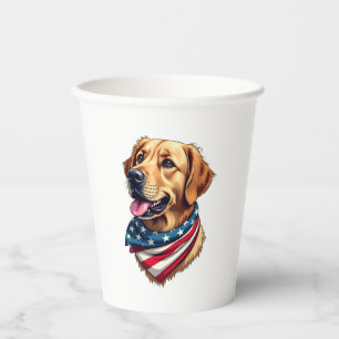 Patriotic Golden Retriever Head Vintage Shirt Paper Cups