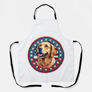 Patriotic Golden Retriever Heritage Seal Tee 4 Apron