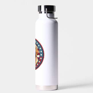 Patriotic Golden Retriever Heritage Seal Tee 4 Water Bottle